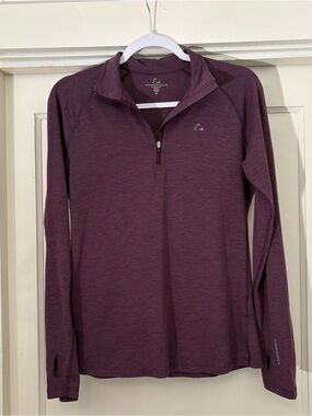 Paradox Plum Half-Zip Pullover with Thumbhole